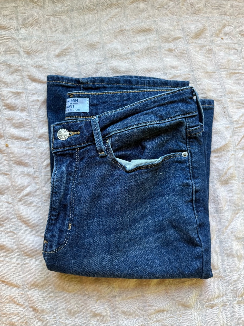 Denizen from Levi's Women's Dark Blue Skinny Jeans Like New Mid Rise Bootcut